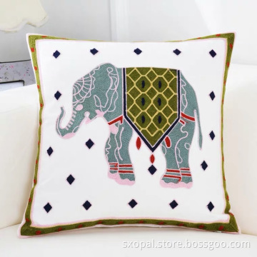 A Pillow Embroidered With Elephant Cushion